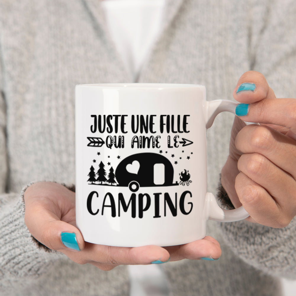 Tasse à café - Juste une fille qui aime le camping