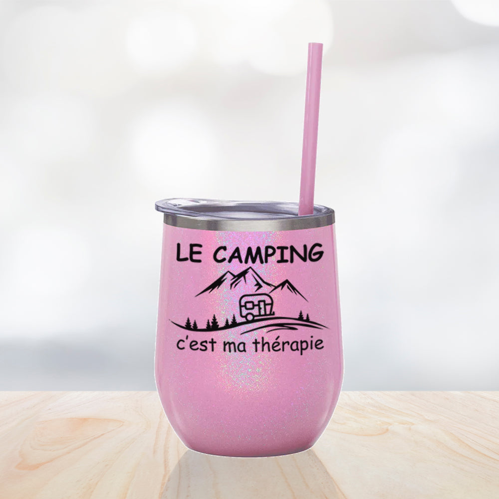 Verre thermos - Le camping c’est ma thérapie