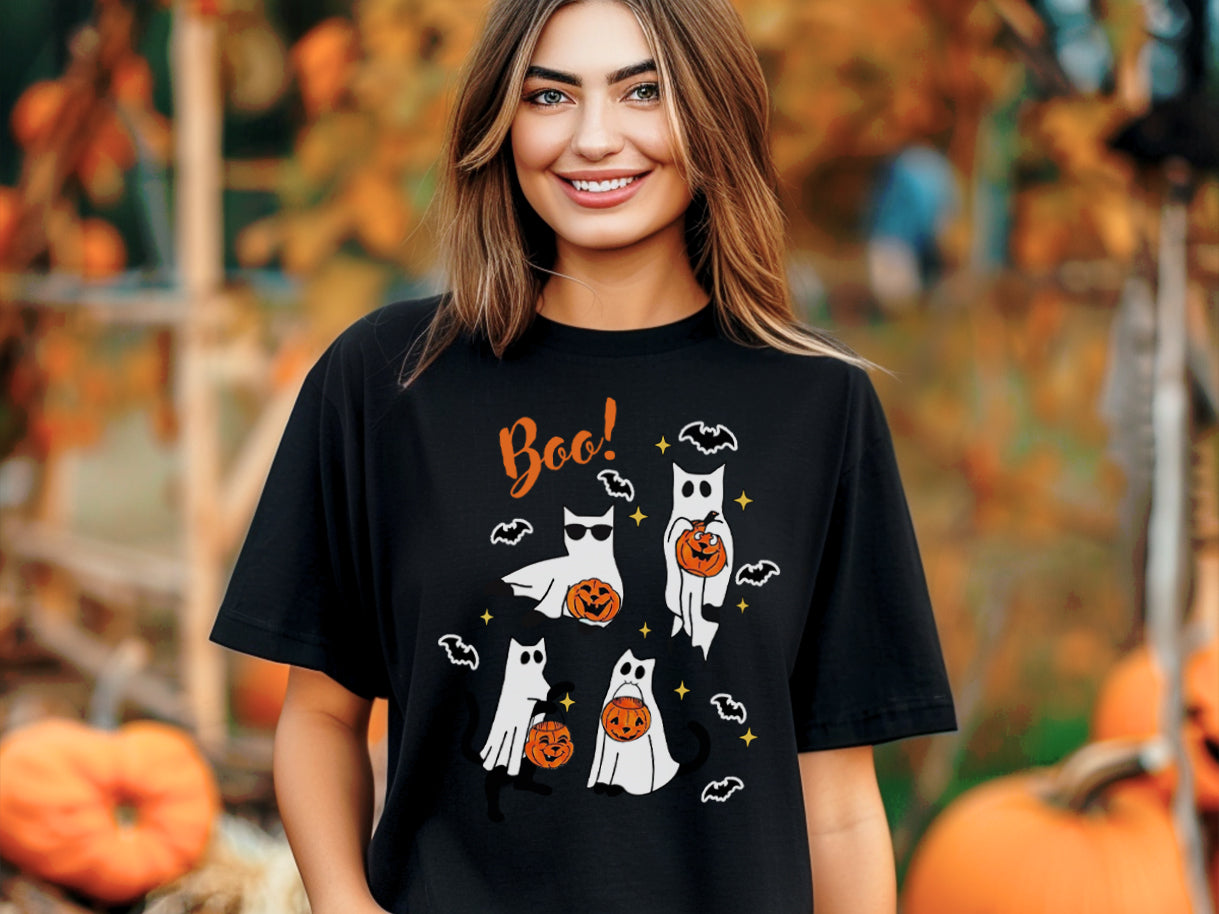 T-shirt - Boo (Chats fantômes)