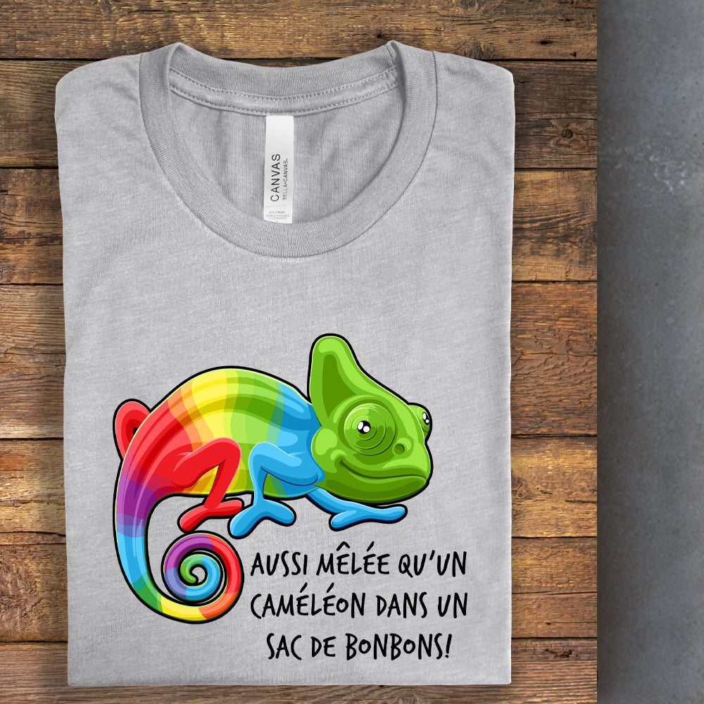 T-shirt - Aussi mêlée qu'un caméléon dans un sac de bonbons