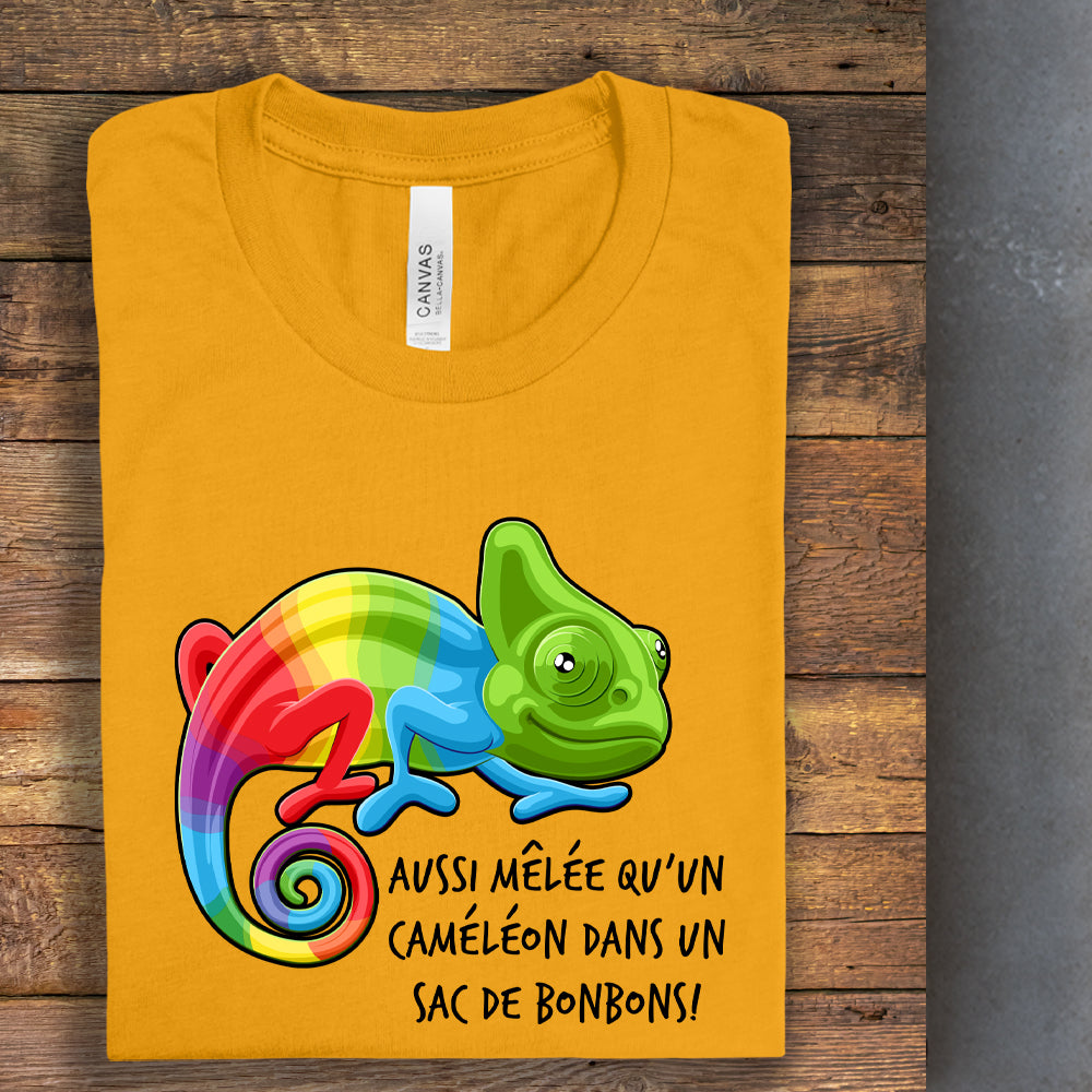 T-shirt - Aussi mêlée qu'un caméléon dans un sac de bonbons