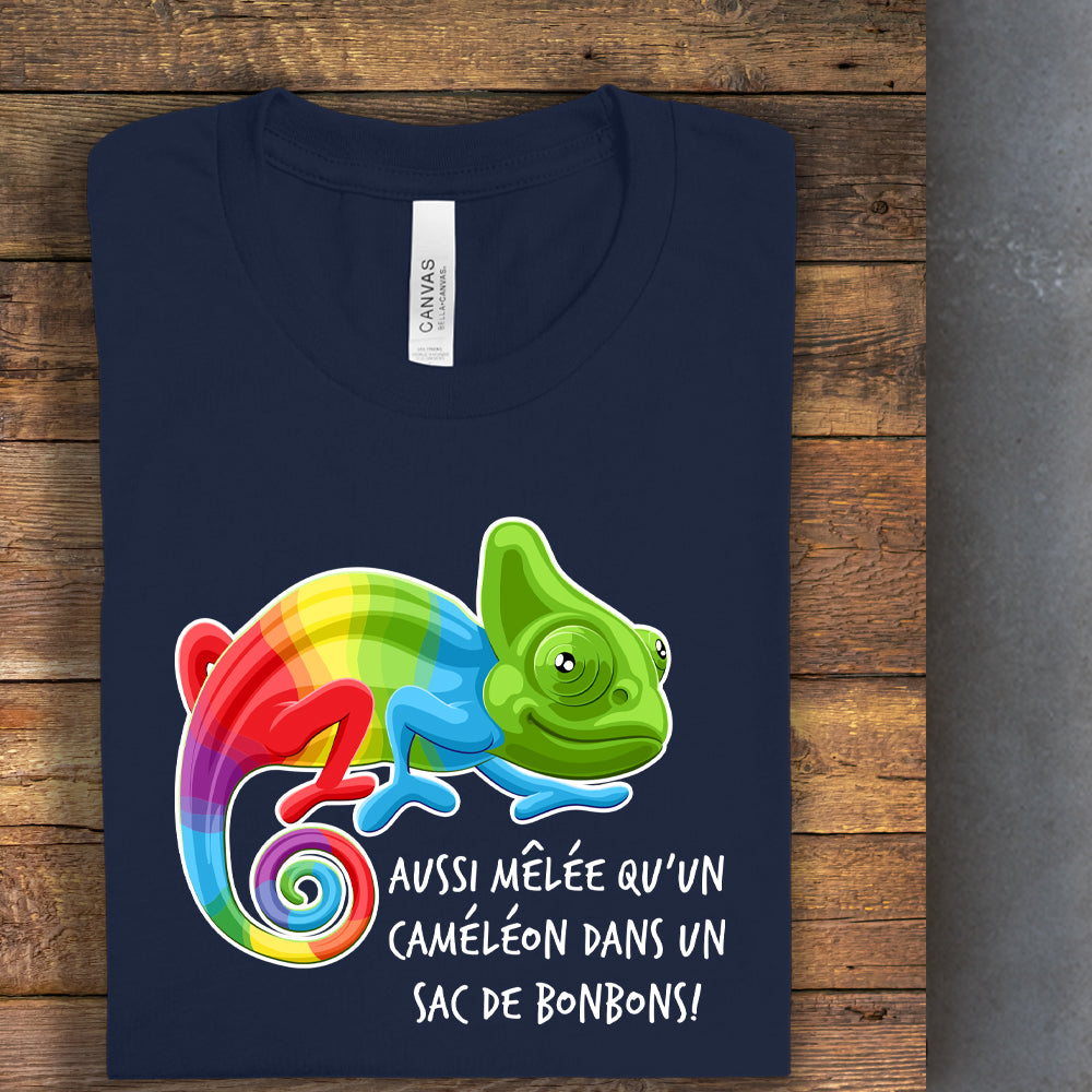 T-shirt - Aussi mêlée qu'un caméléon dans un sac de bonbons