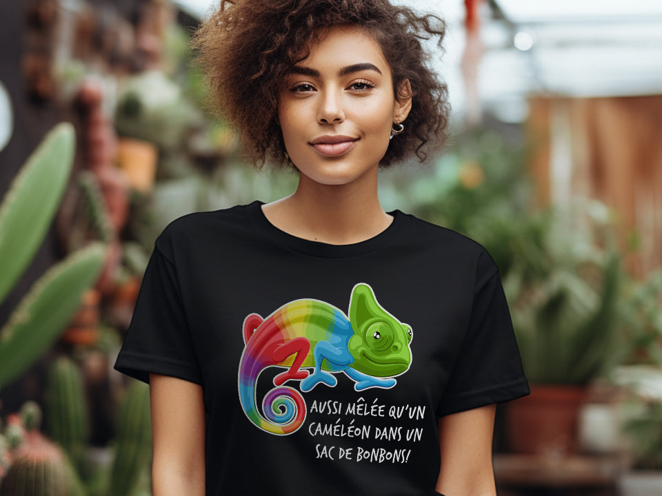 T-shirt - Aussi mêlée qu'un caméléon dans un sac de bonbons