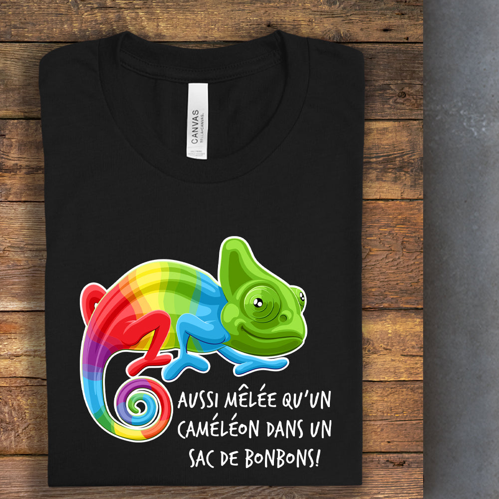 T-shirt - Aussi mêlée qu'un caméléon dans un sac de bonbons