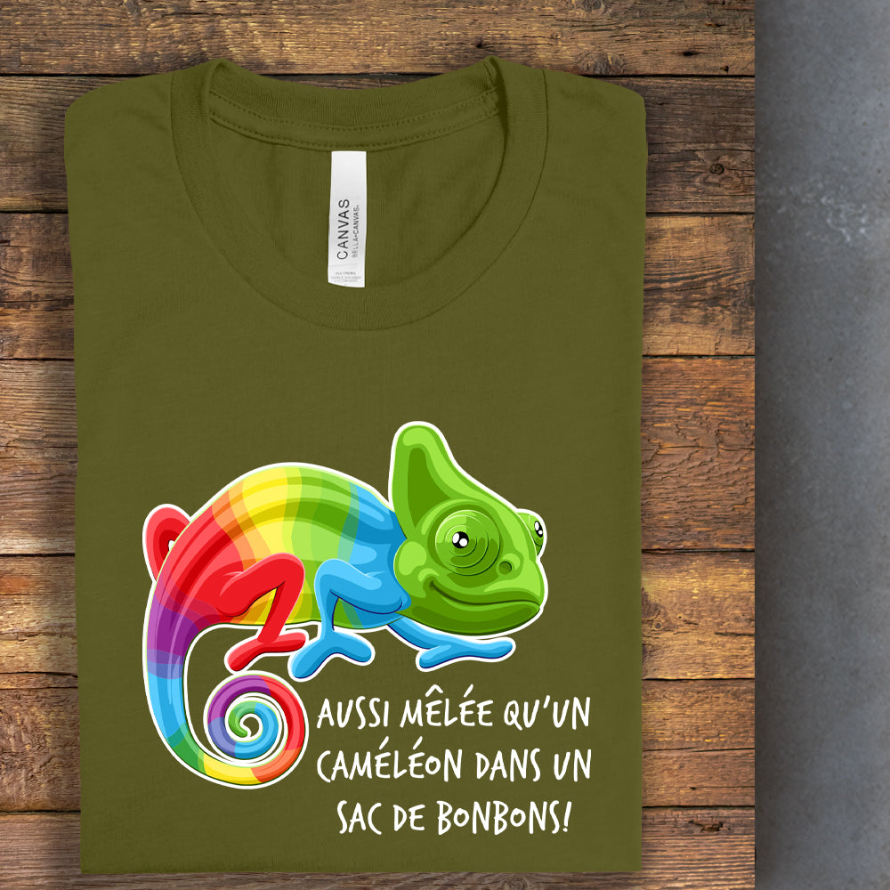 T-shirt - Aussi mêlée qu'un caméléon dans un sac de bonbons