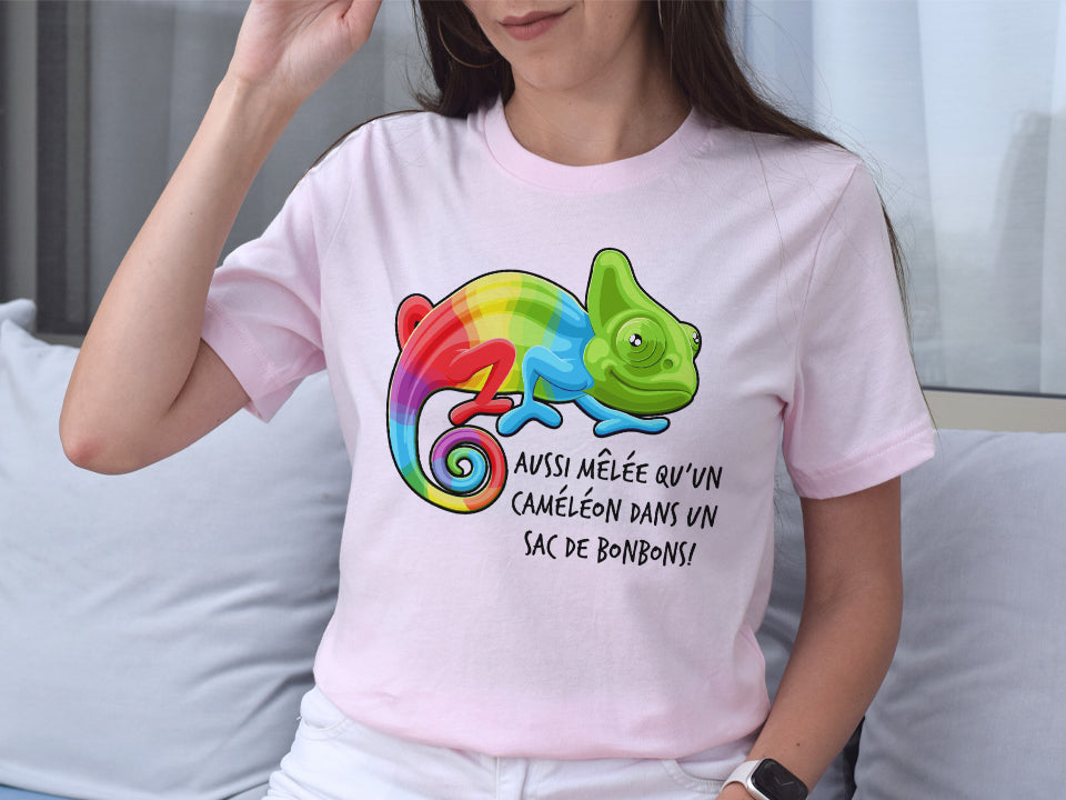 T-shirt - Aussi mêlée qu'un caméléon dans un sac de bonbons