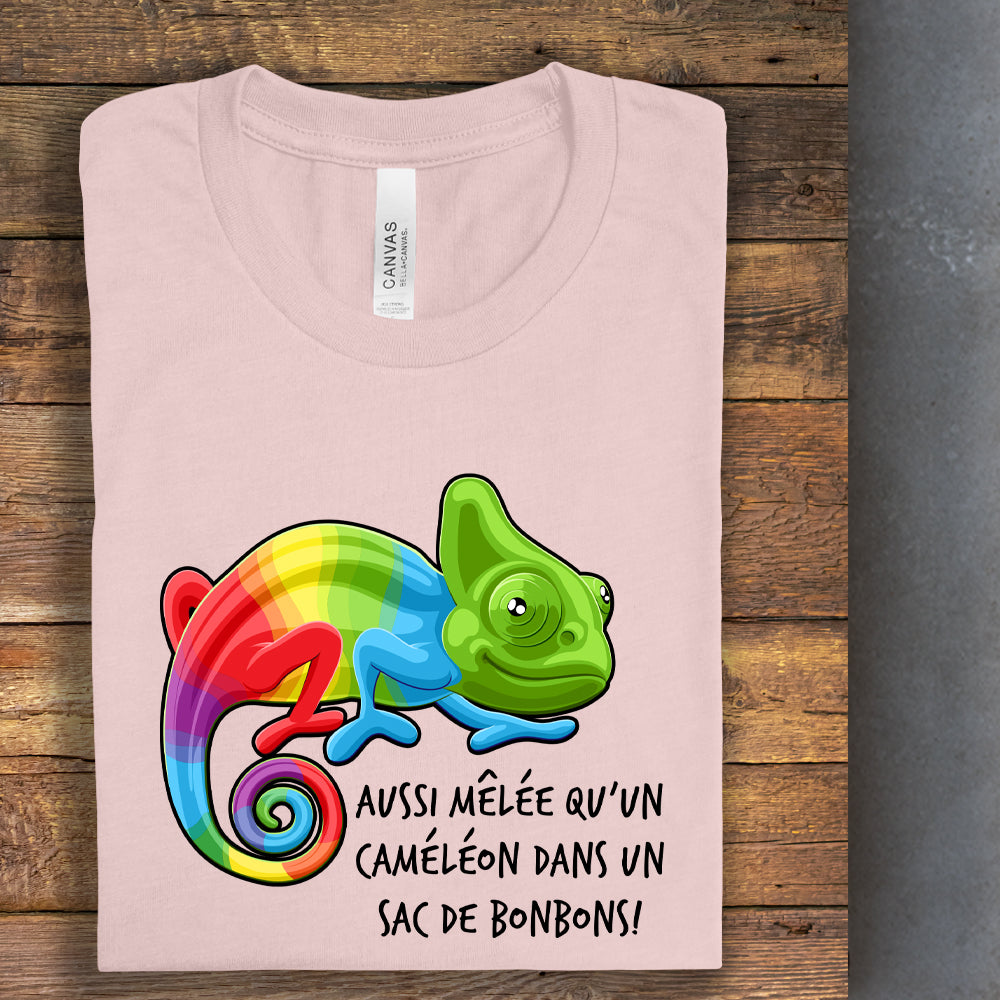 T-shirt - Aussi mêlée qu'un caméléon dans un sac de bonbons