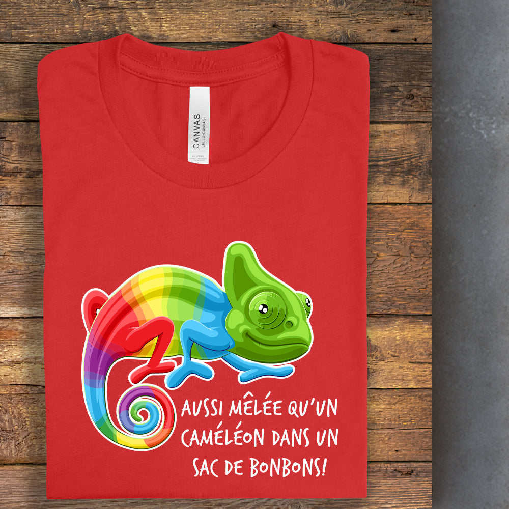 T-shirt - Aussi mêlée qu'un caméléon dans un sac de bonbons