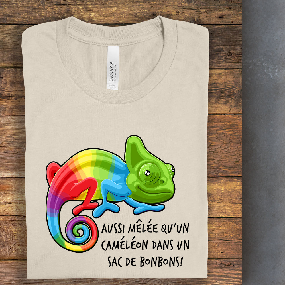 T-shirt - Aussi mêlée qu'un caméléon dans un sac de bonbons