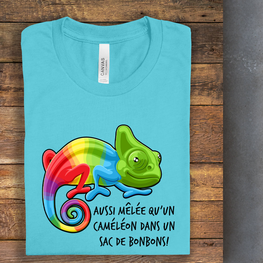 T-shirt - Aussi mêlée qu'un caméléon dans un sac de bonbons