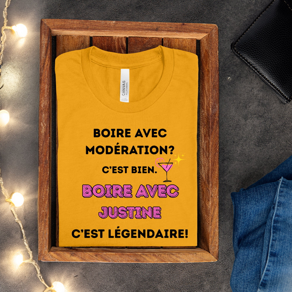 T-shirt - Boire avec modération? C'est bien. Boire avec - À personnaliser