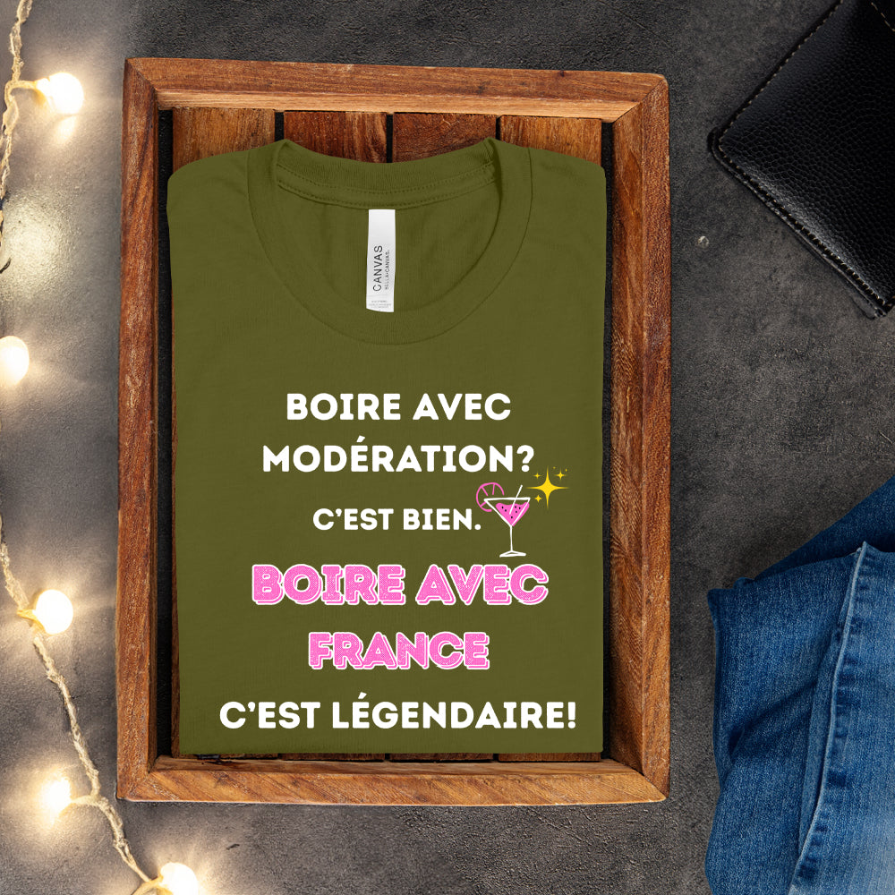T-shirt - Boire avec modération? C'est bien. Boire avec - À personnaliser