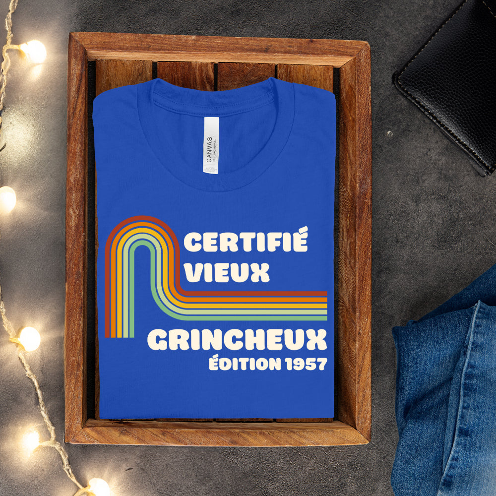 T-shirt - Certifié vieux grincheux / Certifié vieux chialeux - À personnaliser