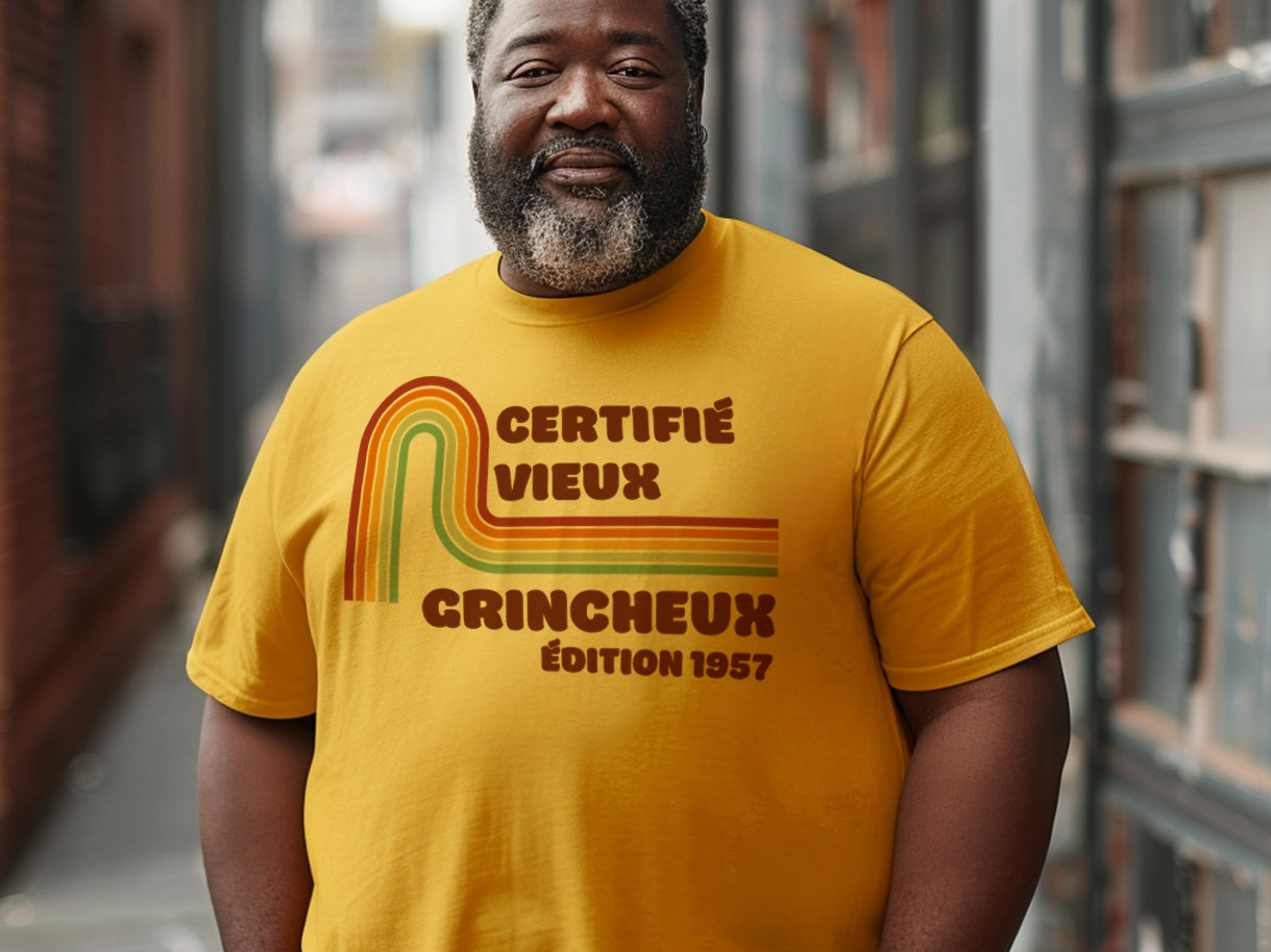 T-shirt - Certifié vieux grincheux / Certifié vieux chialeux - À personnaliser