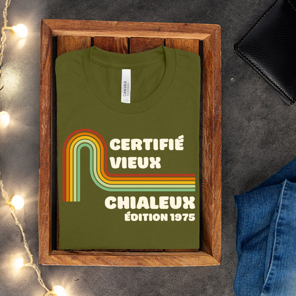 T-shirt - Certifié vieux grincheux / Certifié vieux chialeux - À personnaliser