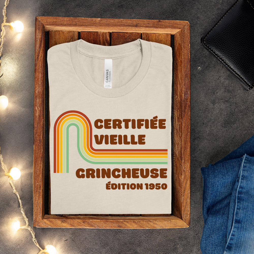 T-shirt - Certifié vieux grincheux / Certifié vieux chialeux - À personnaliser