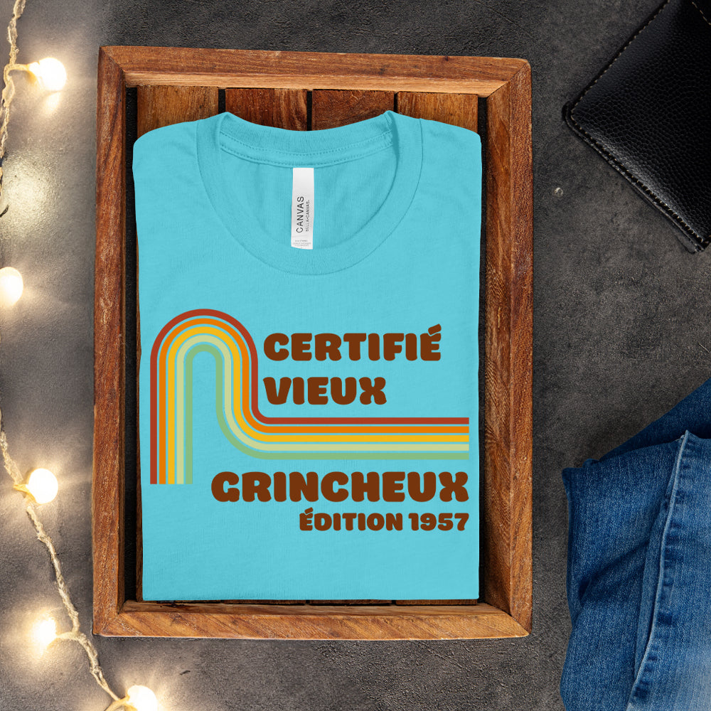 T-shirt - Certifié vieux grincheux / Certifié vieux chialeux - À personnaliser