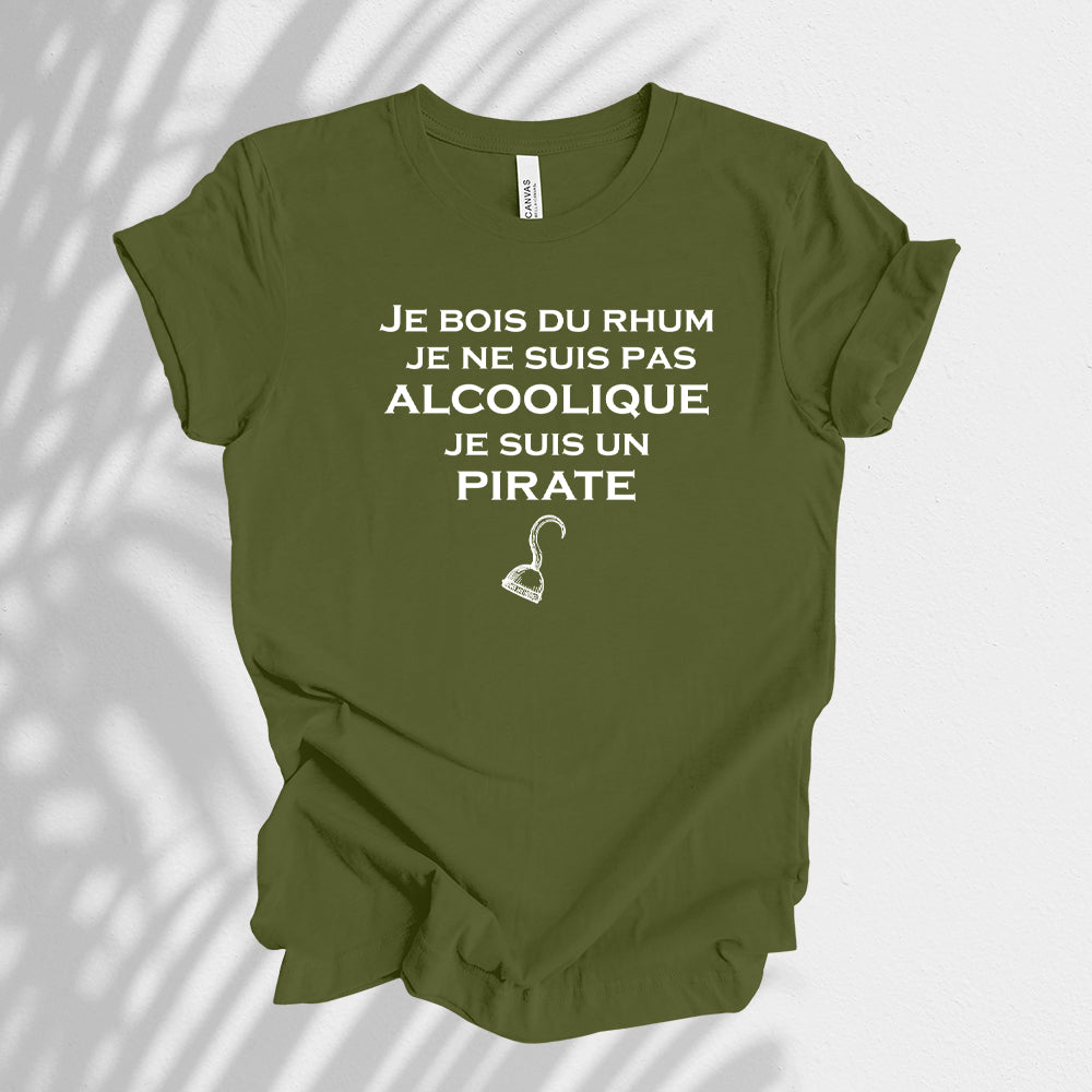 T-shirt - Je bois du rhum, je ne suis pas alcoolique, je suis un pirate