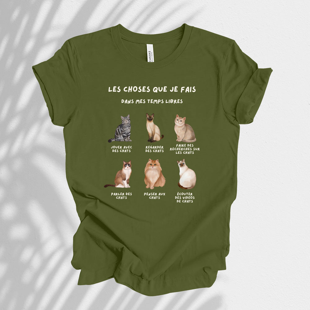 T-Shirt - Les choses que je fais dans mes temps libres (chats)