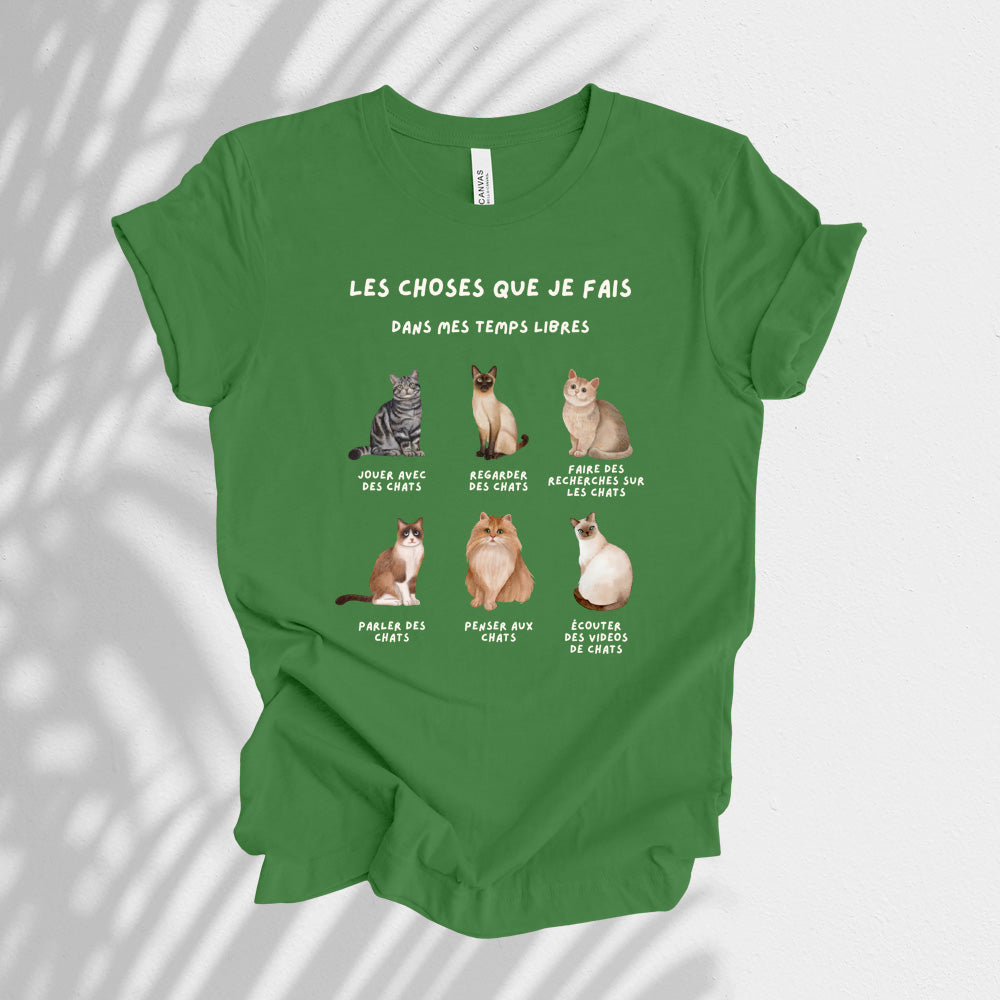 T-Shirt - Les choses que je fais dans mes temps libres (chats)