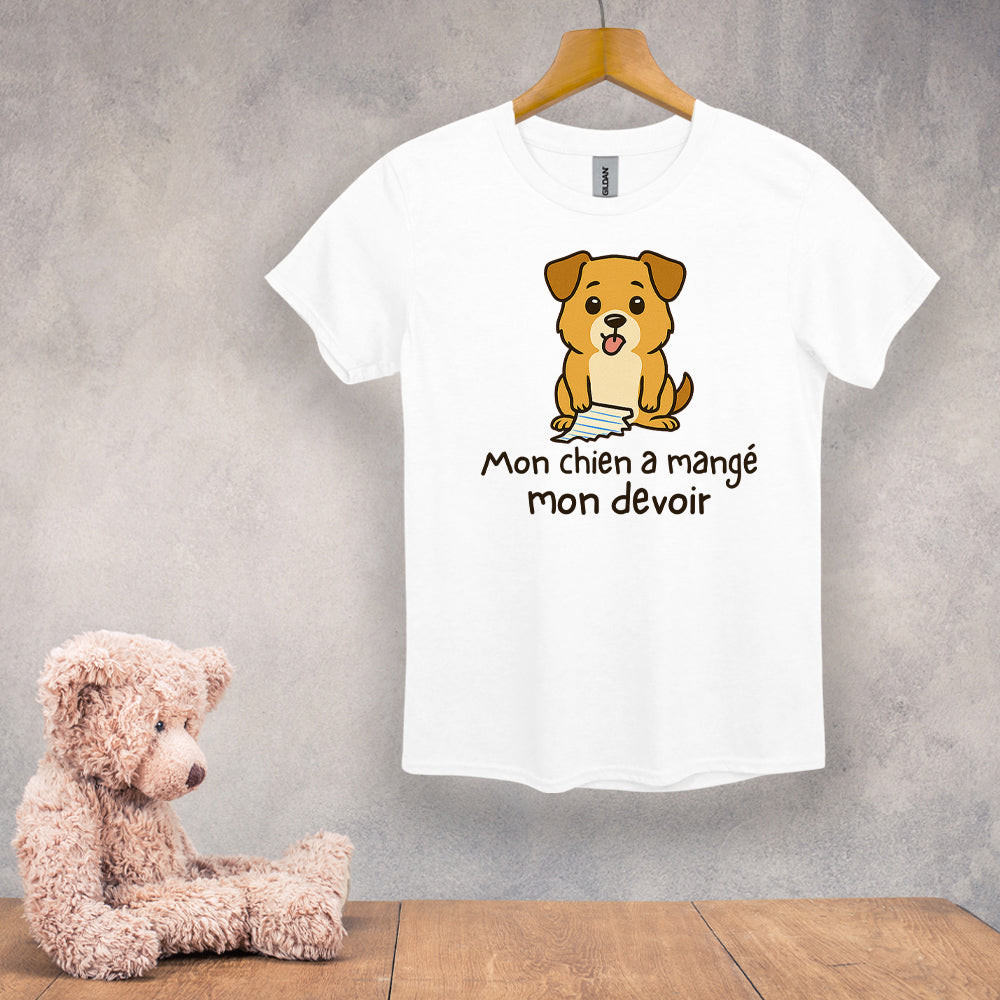 T-shirt enfant - Mon chien a mangé mon devoir