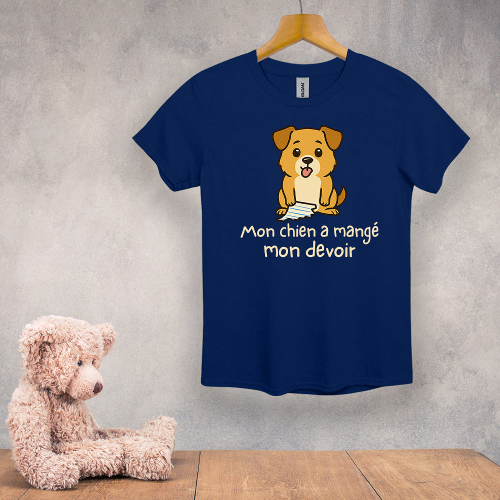 T-shirt enfant - Mon chien a mangé mon devoir