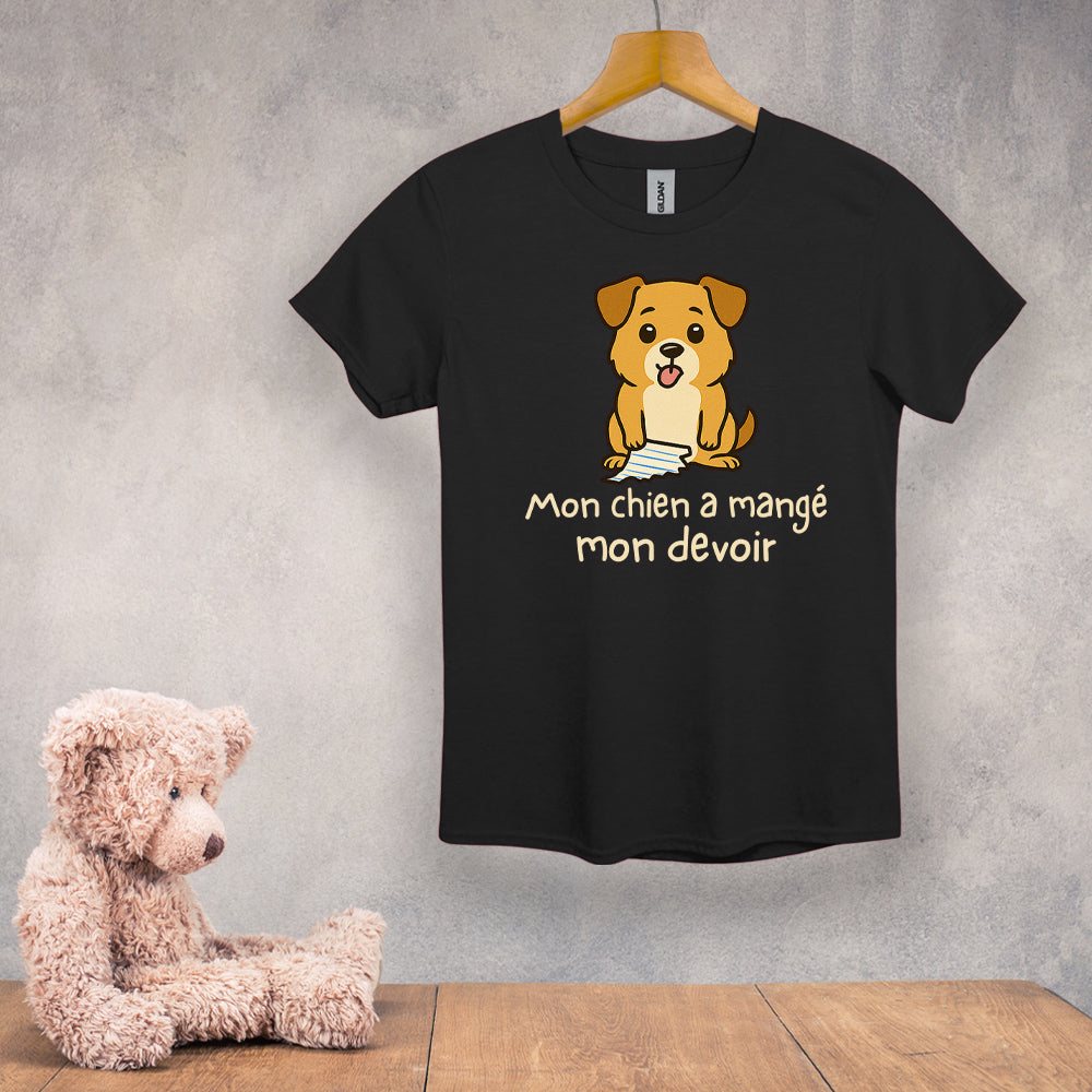 T-shirt enfant - Mon chien a mangé mon devoir