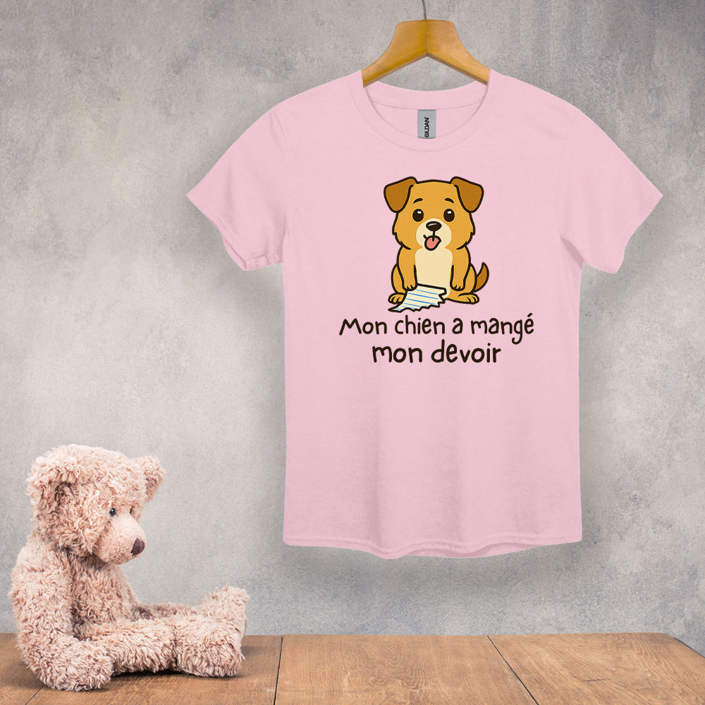 T-shirt enfant - Mon chien a mangé mon devoir