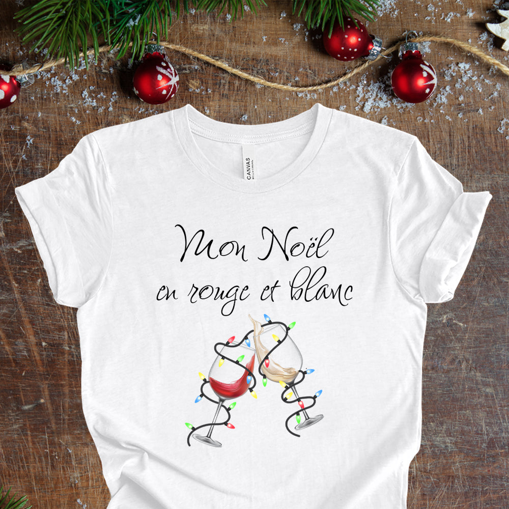 T-shirt - Mon Noël en rouge et blanc