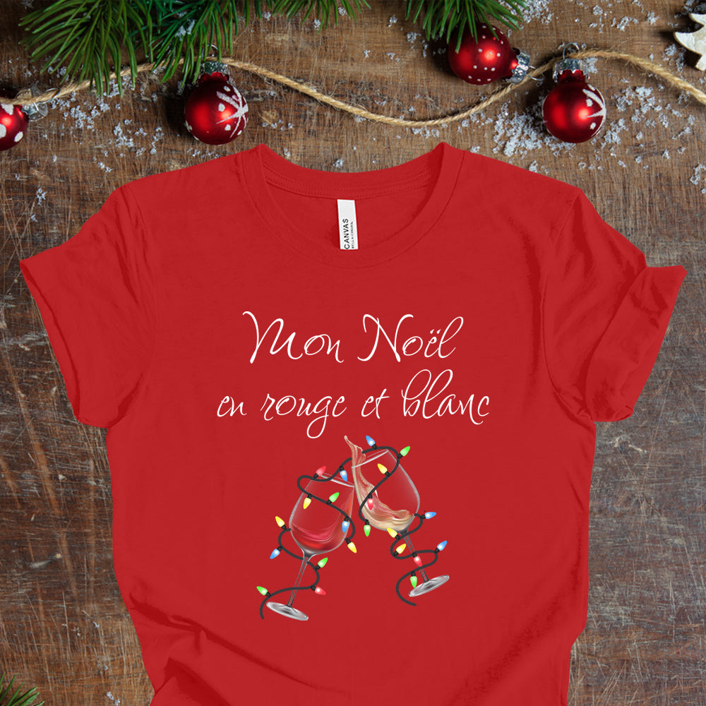 T-shirt - Mon Noël en rouge et blanc