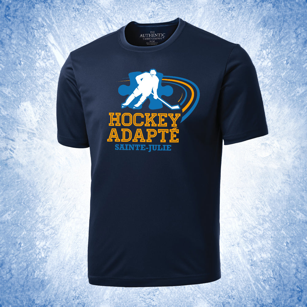 Chandail à manches courtes pour adulte 100% polyester - Hockey adapté