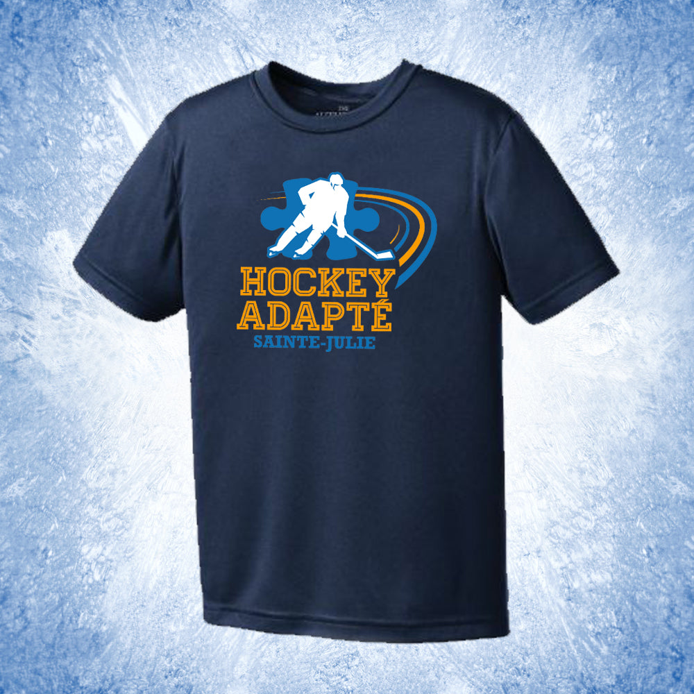 Chandail à manches courtes pour enfant 100% polyester - Hockey adapté