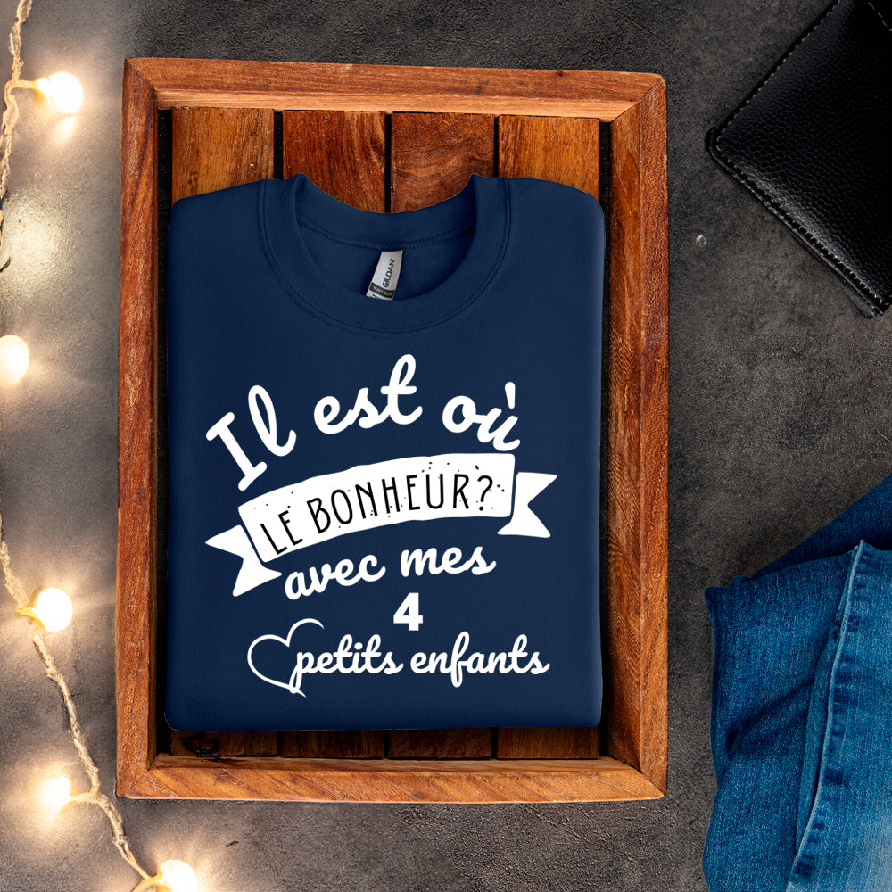 Crewneck - Il est où le bonheur - À personnaliser