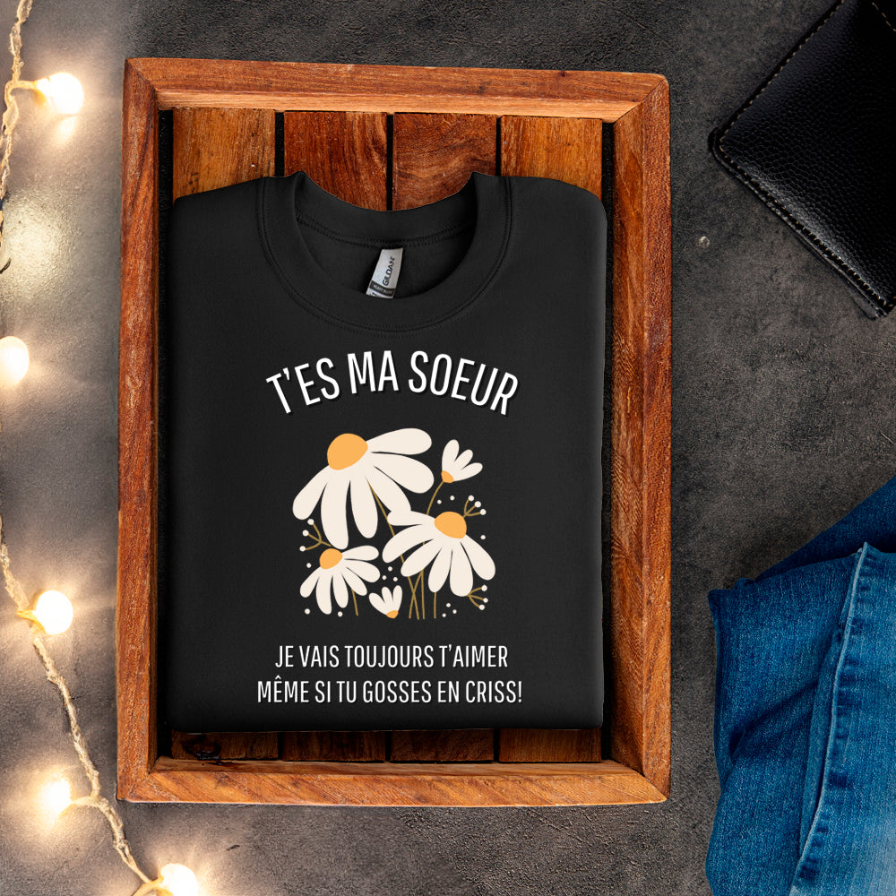 Crewneck - T’es ma soeur je vais toujours t’aimer même si tu gosses en criss