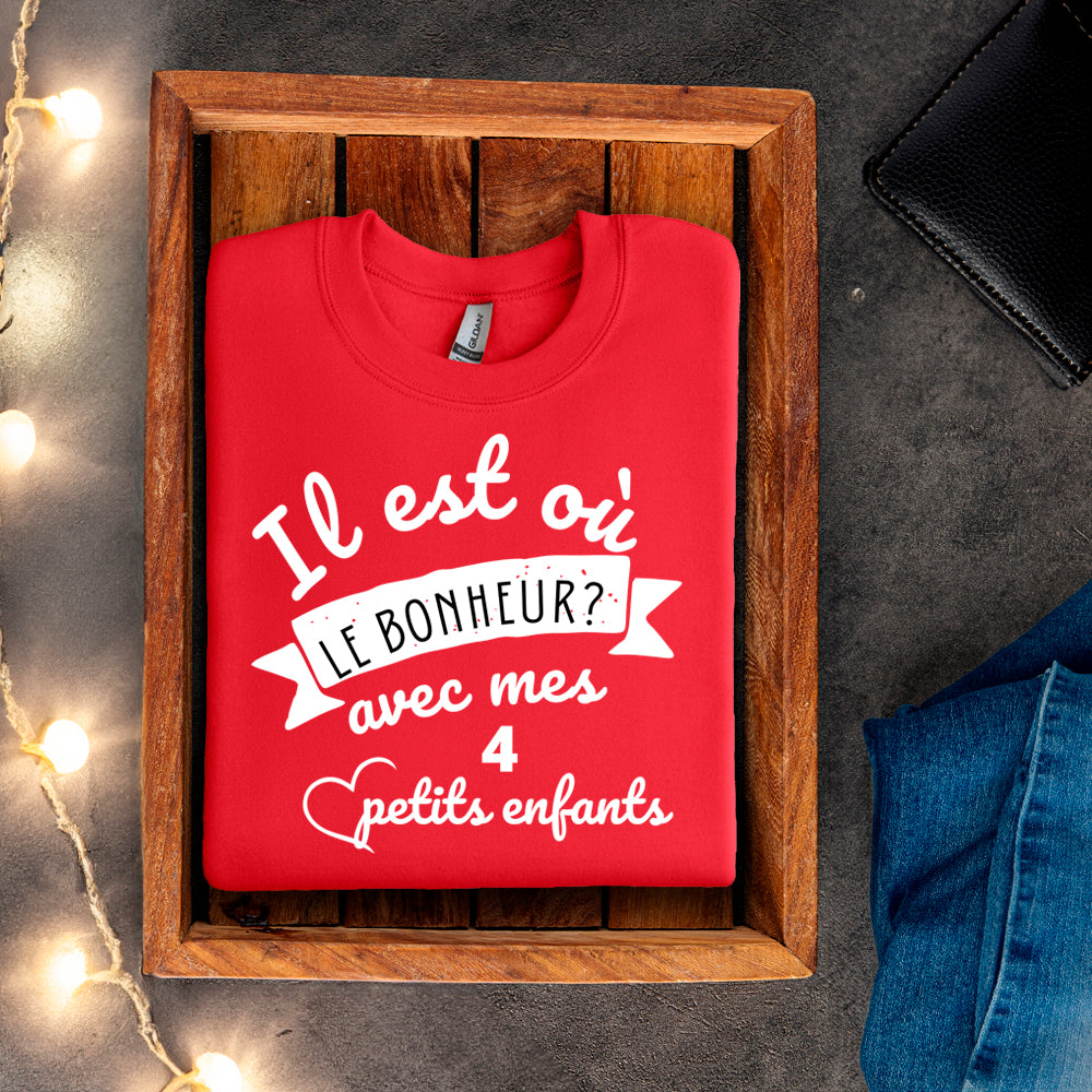 Crewneck - Il est où le bonheur - À personnaliser