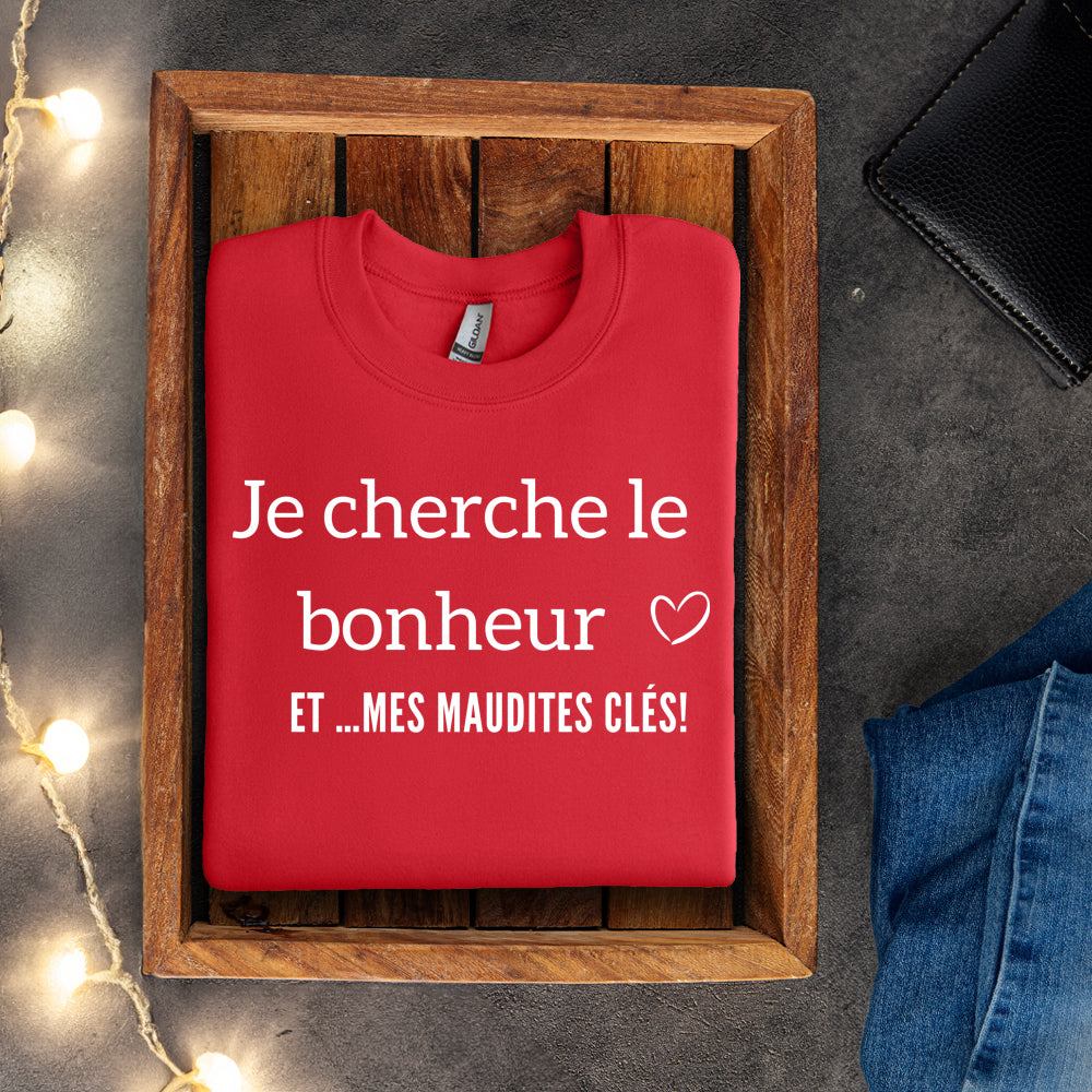 Crewneck - Je cherche le bonheur et mes maudites clés