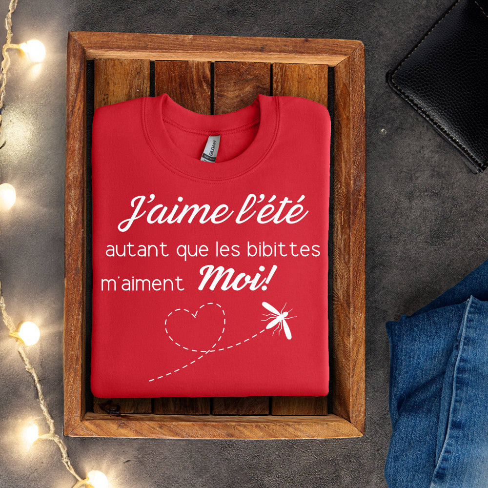 Crewneck - J'aime l'été autant que les bibittes m'aiment moi