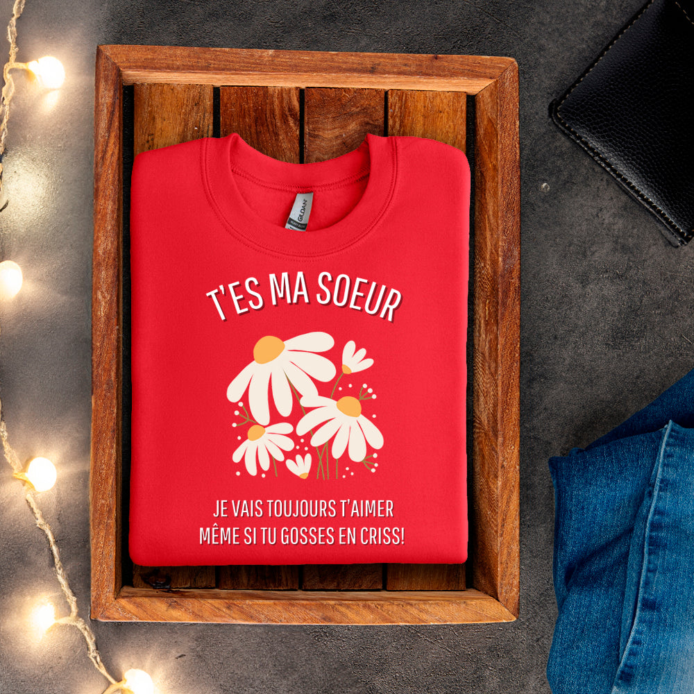 Crewneck - T’es ma soeur je vais toujours t’aimer même si tu gosses en criss