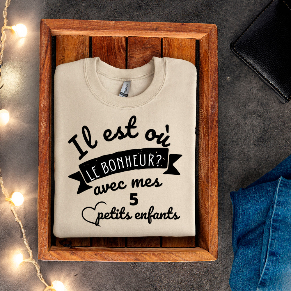 Crewneck - Il est où le bonheur - À personnaliser