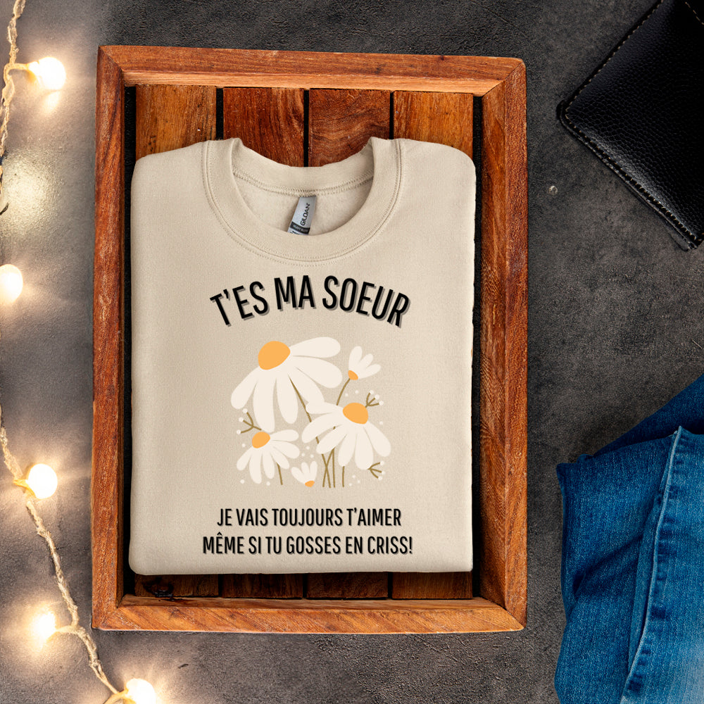 Crewneck - T’es ma soeur je vais toujours t’aimer même si tu gosses en criss