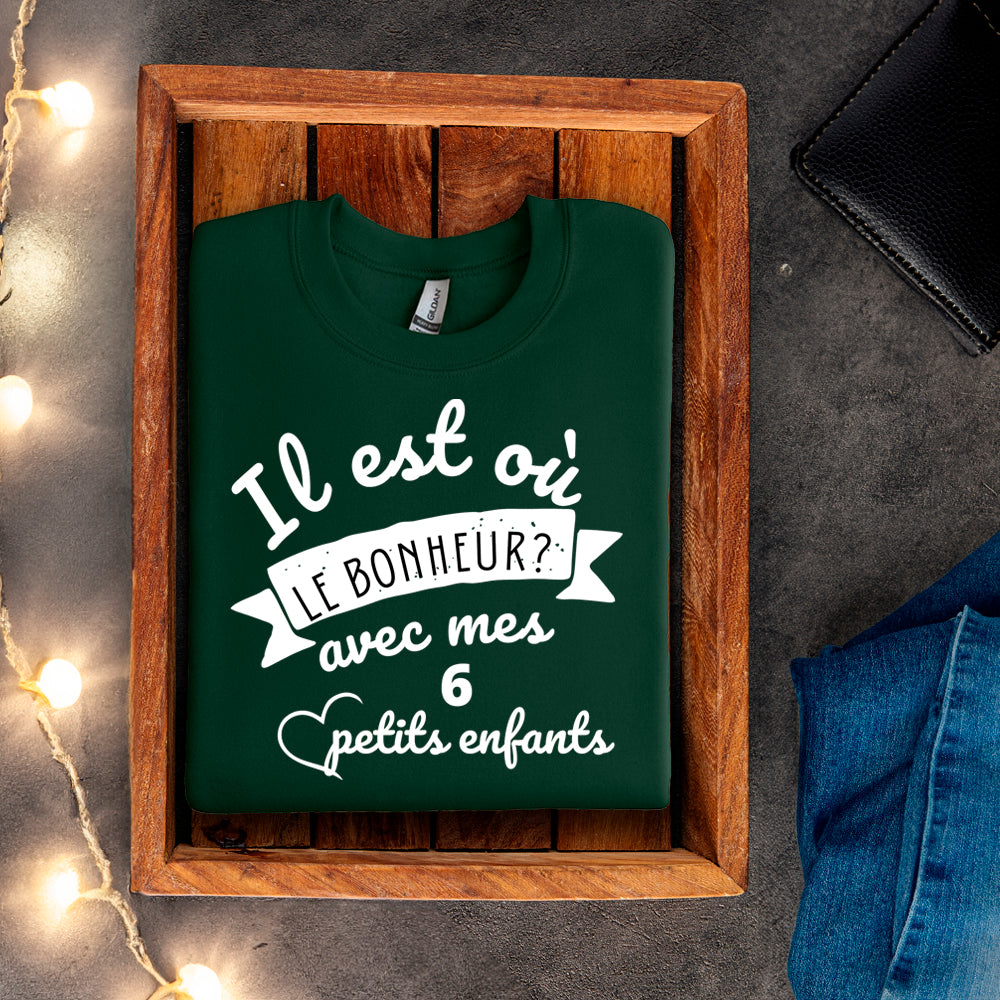 Crewneck - Il est où le bonheur - À personnaliser