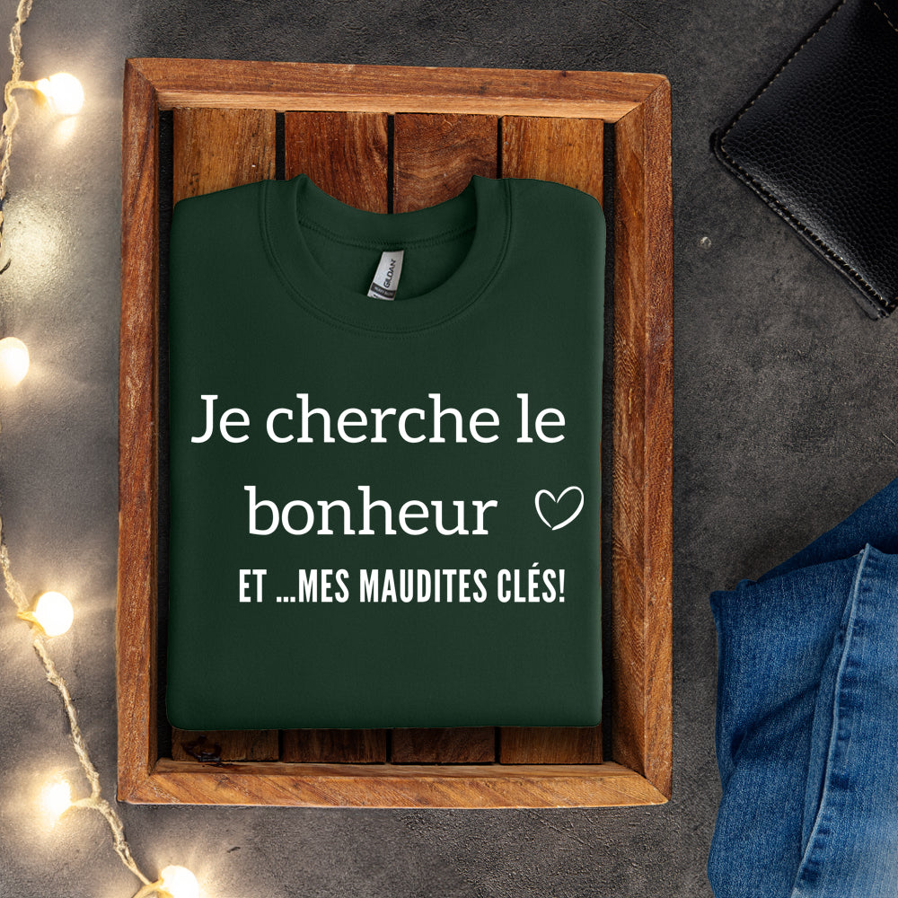 Crewneck - Je cherche le bonheur et mes maudites clés