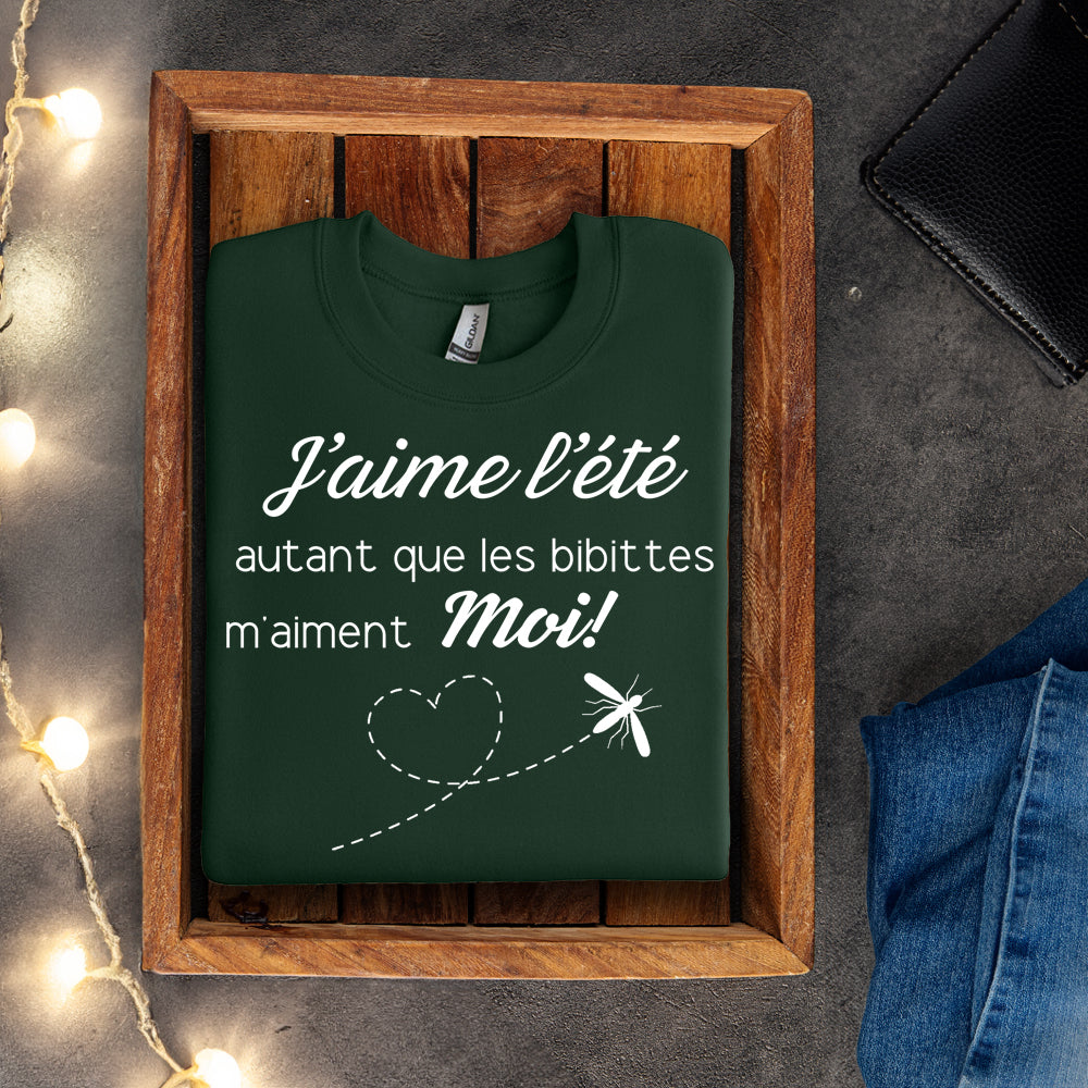 Crewneck - J'aime l'été autant que les bibittes m'aiment moi