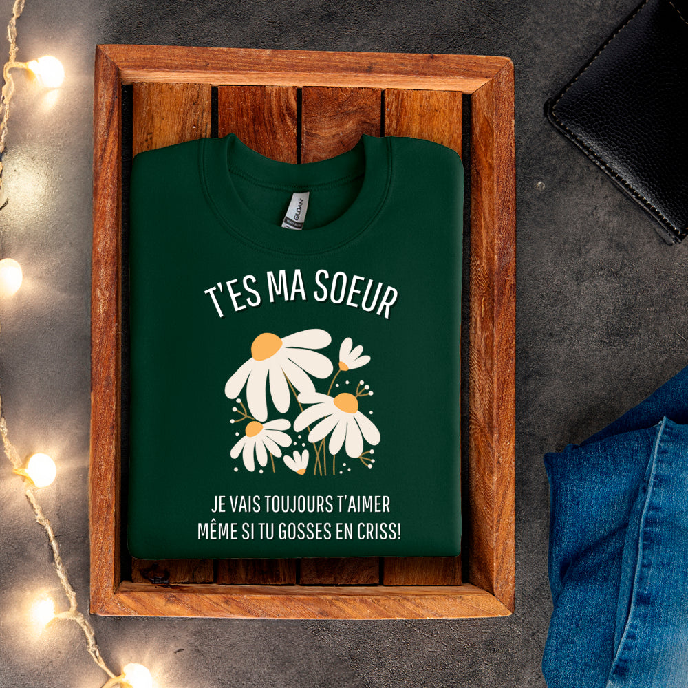 Crewneck - T’es ma soeur je vais toujours t’aimer même si tu gosses en criss