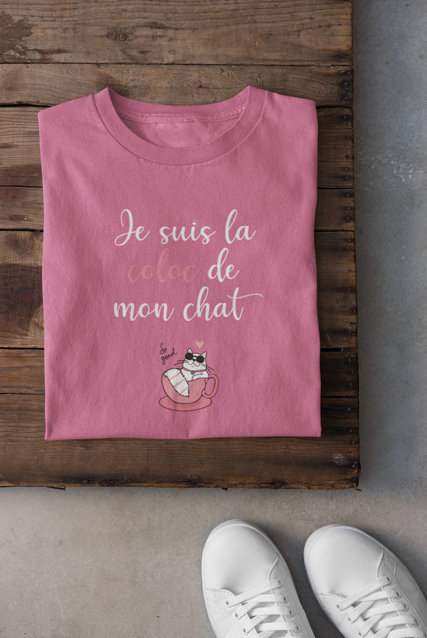 T-shirt - Je suis la coloc de mon chat