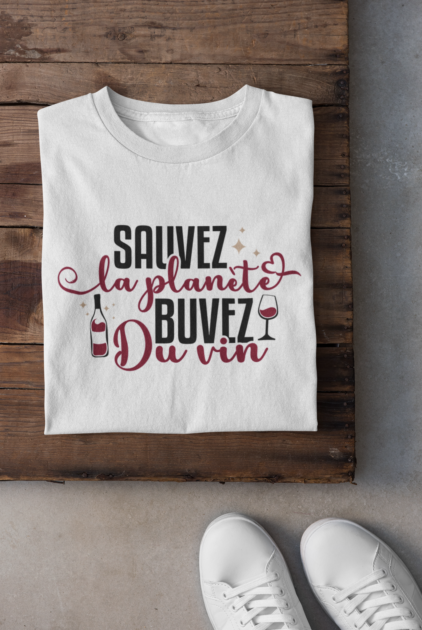 T-shirt - Sauvez la planète, buvez du vin