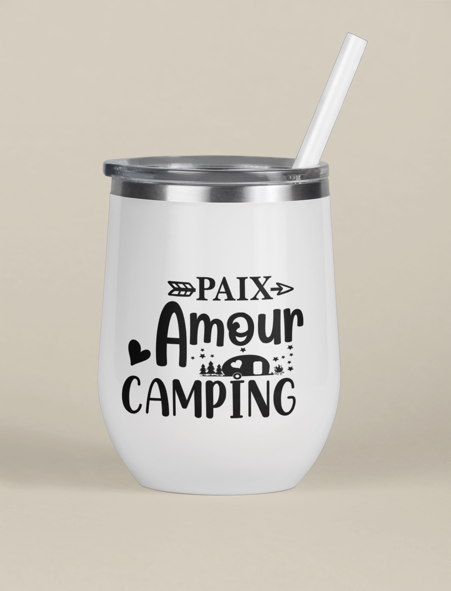 Verre thermos - Paix, amour, camping