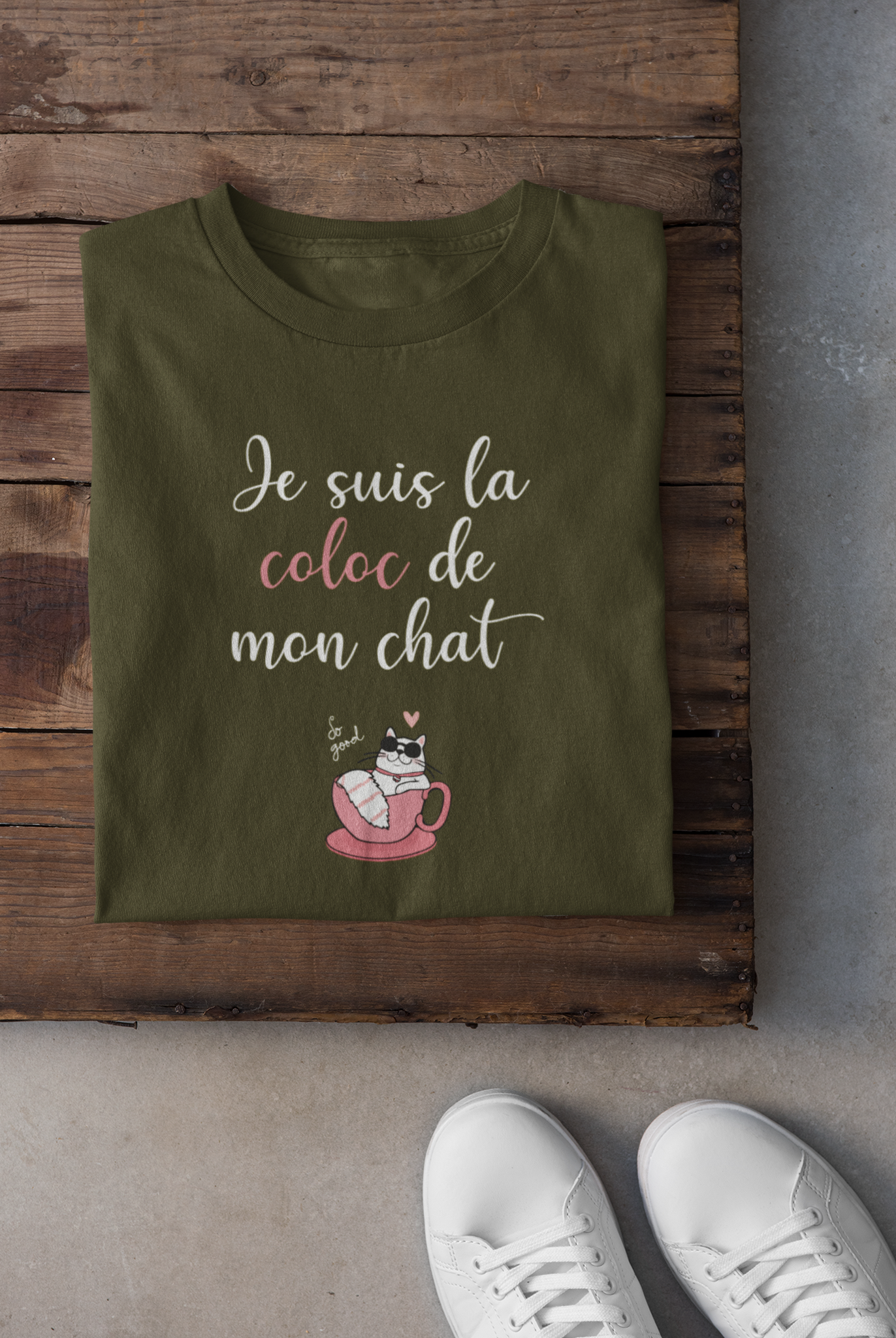 T-shirt - Je suis la coloc de mon chat