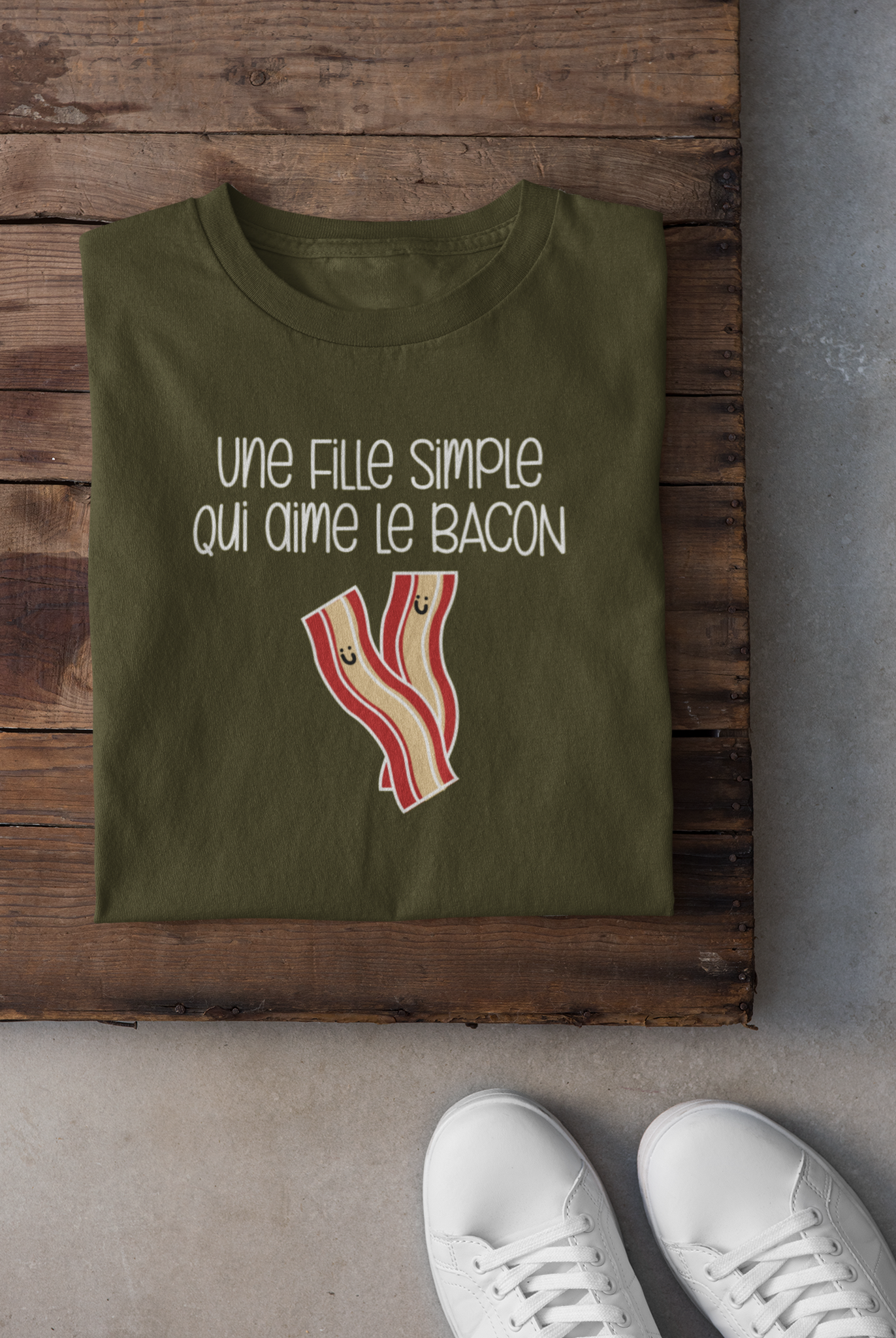 T-shirt - Une fille simple qui aime le bacon