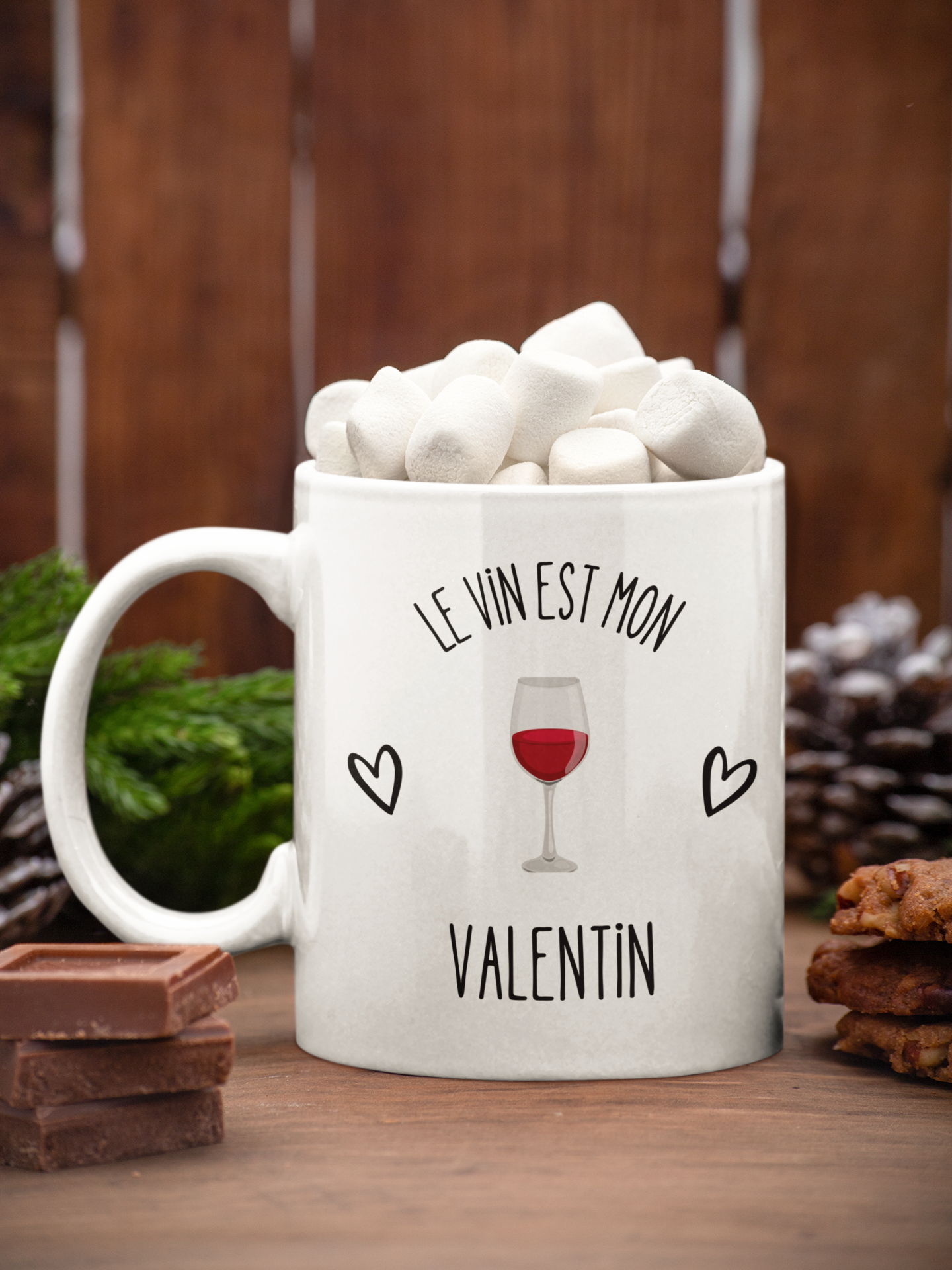 Tasse à café - Le vin est mon Valentin